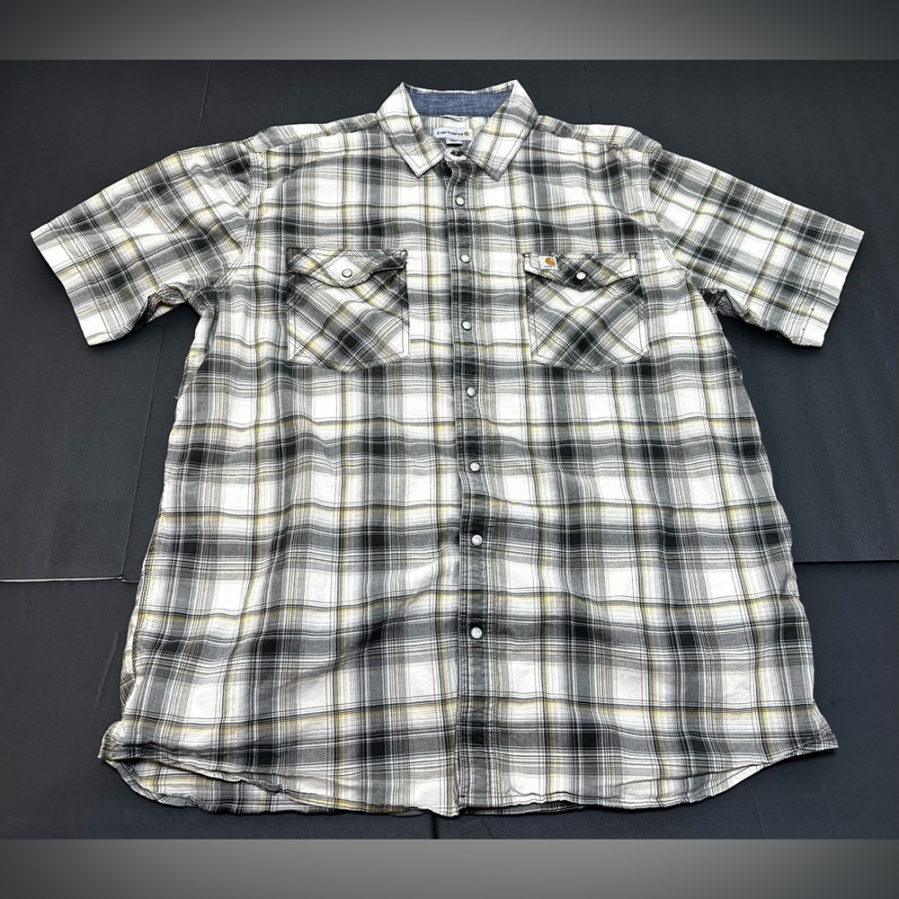 Carhartt Plaid Short Sleeve Button-Up Shirt – XL Tall (Relaxed Fit)